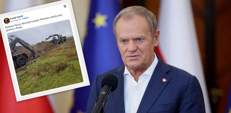Donald Tusk poinformował o rozpoczęciu prac w ramach "Tarczy Wschód" (fot. Kancelaria Prezesa Rady Ministrów/x.com/donaldtusk)