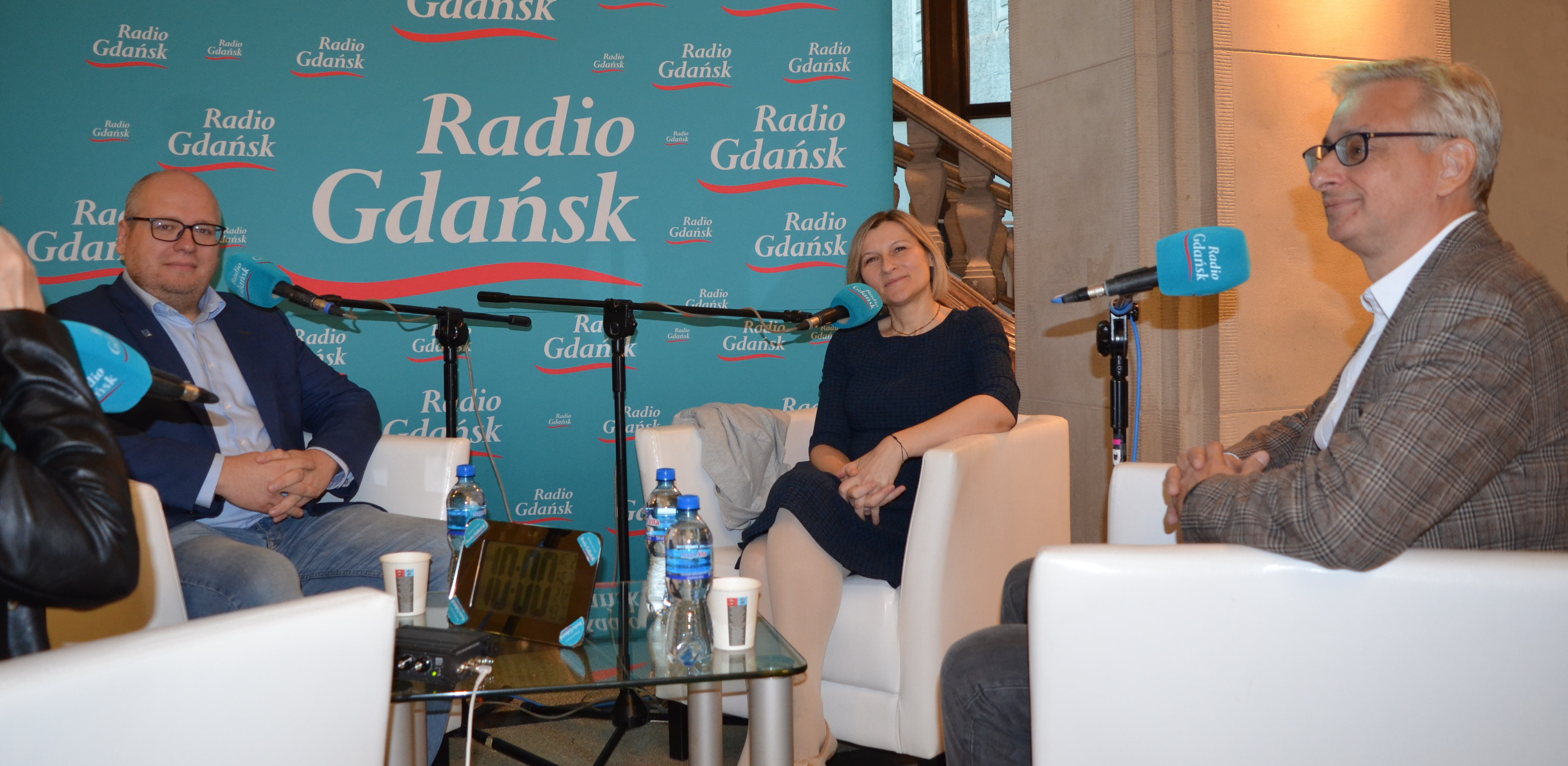 Audycja "Ludzie i Pieniądze" w środę była nadawana z Politechniki Gdańskiej. Nz. prof. Jacek Ryl, prof. Joanna Mytnik i prof. Krzysztof Zięba (fot. Radio Gdańsk/Piotr Puchalski)