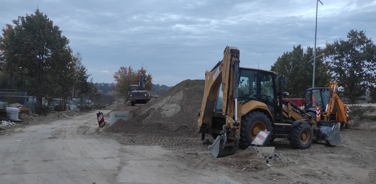 Budowa przedłużenia ul. Strzeleckiego w Pruszczu Gdańskim (fot. Radio Gdańsk/Mateusz Czerwiński)