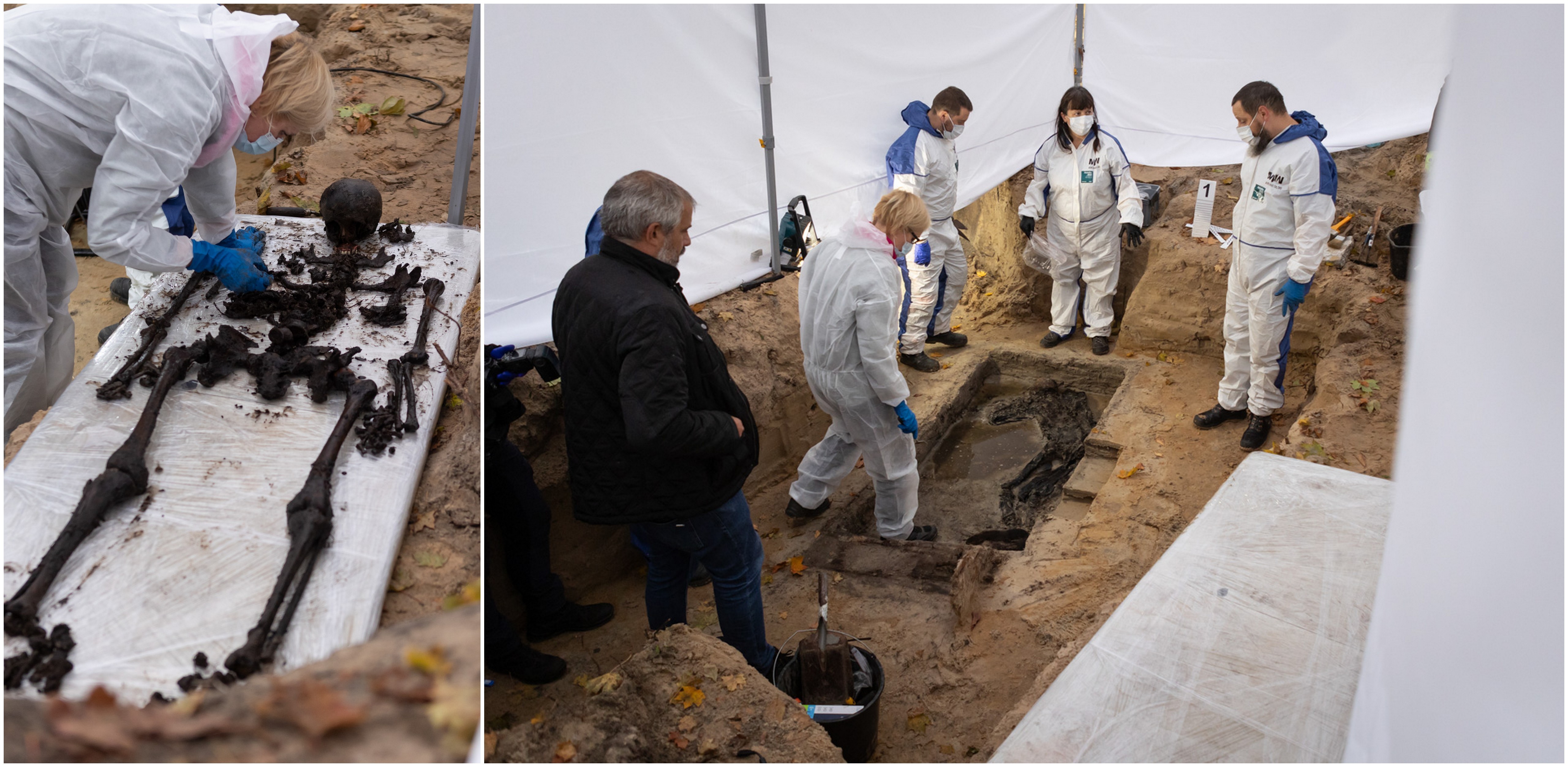 Ludzki szkielet odnaleziono w jednym ze schronów na Westerplatte (fot. Roman Jocher/IPN)