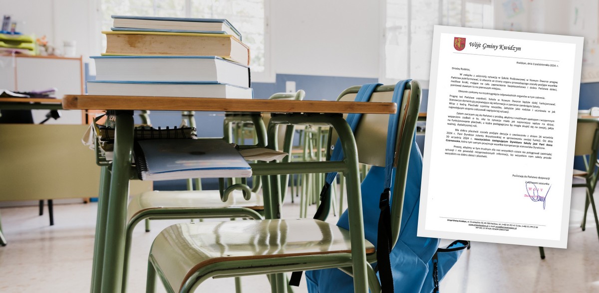 Wójt przekazał, że dla dobra placówki podjął decyzję o zawieszeniu dyrektor szkoły (fot. Freepik, Wójt Gminy Kwidzyn)