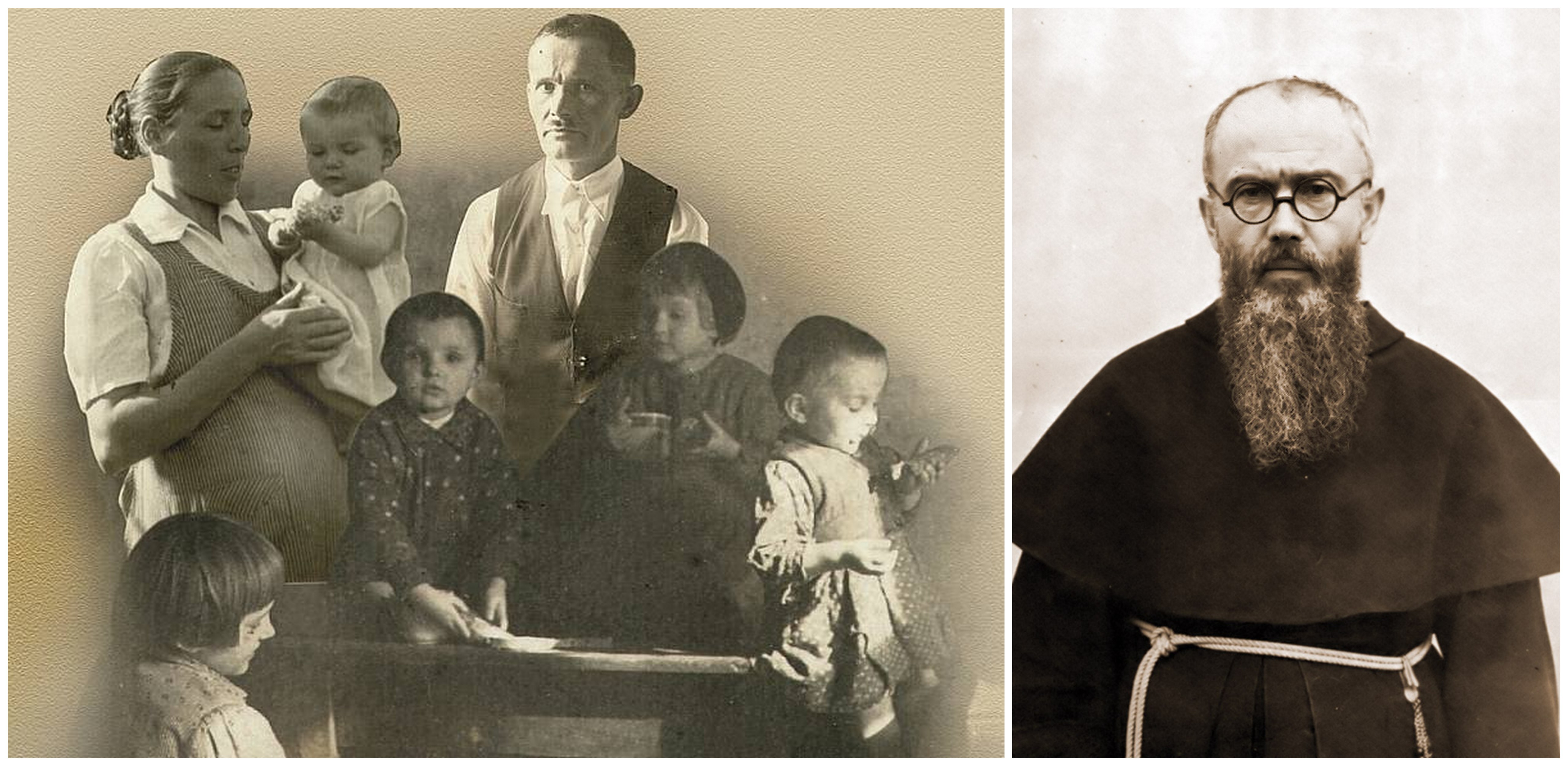 Rodzina Ulmów i ojciec Maksymilian Kolbe (fot. rzeszow.ipn.gov.pl/Wikimedia Commons)