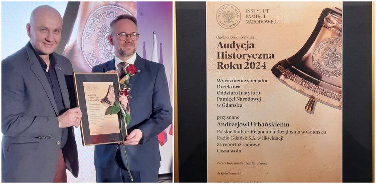Reportaż Andrzeja Urbańskiego otrzymał wyróżnienie specjalne dyrektora Oddziału IPN w Gdańsku (Fot. Radio Gdańsk)
