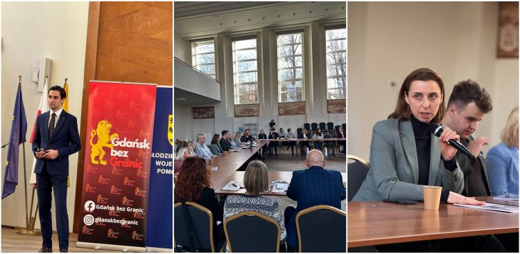 Od lewej: Jakub Hamanowicz z organizacji Gdańsk bez Granic, uczestnicy konferencji Gdański Okrągły Stół Zdrowia Psychicznego, Monika Chabior, zastępczyni prezydenta Gdańska (fot. Katarzyna Mikołajewska)