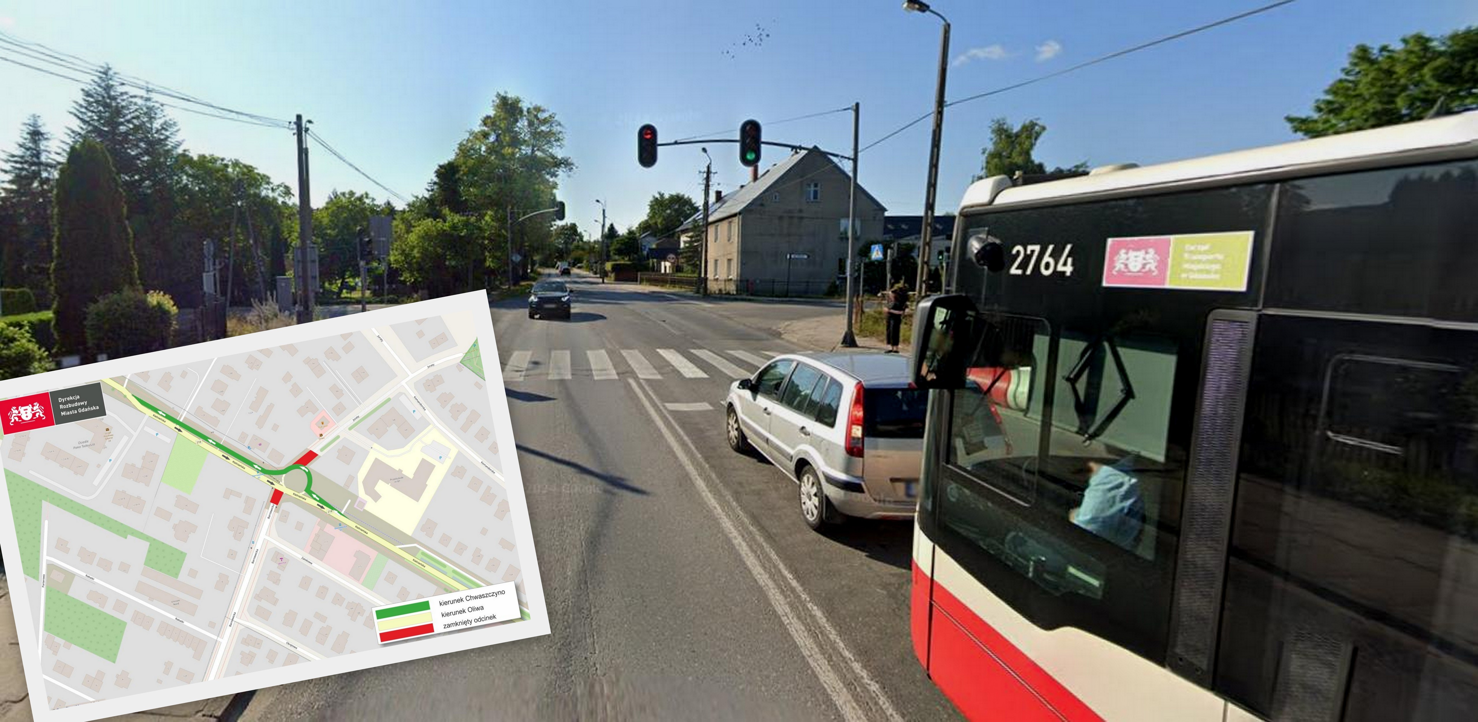 Gdańscy urzędnicy zapowiedzieli zmiany w organizacji ruchu i kursach autobusów na ulicy Kieleńskiej w Gdańsku. Utrudnienia zaczną się 13 listopada (fot. Google Maps/UM Gdańsk)