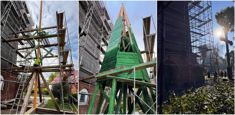 Rekonstrukcja hełmu wieży kościoła w Żelichowie-Cyganku (fot. cyganek.ndg.pl)