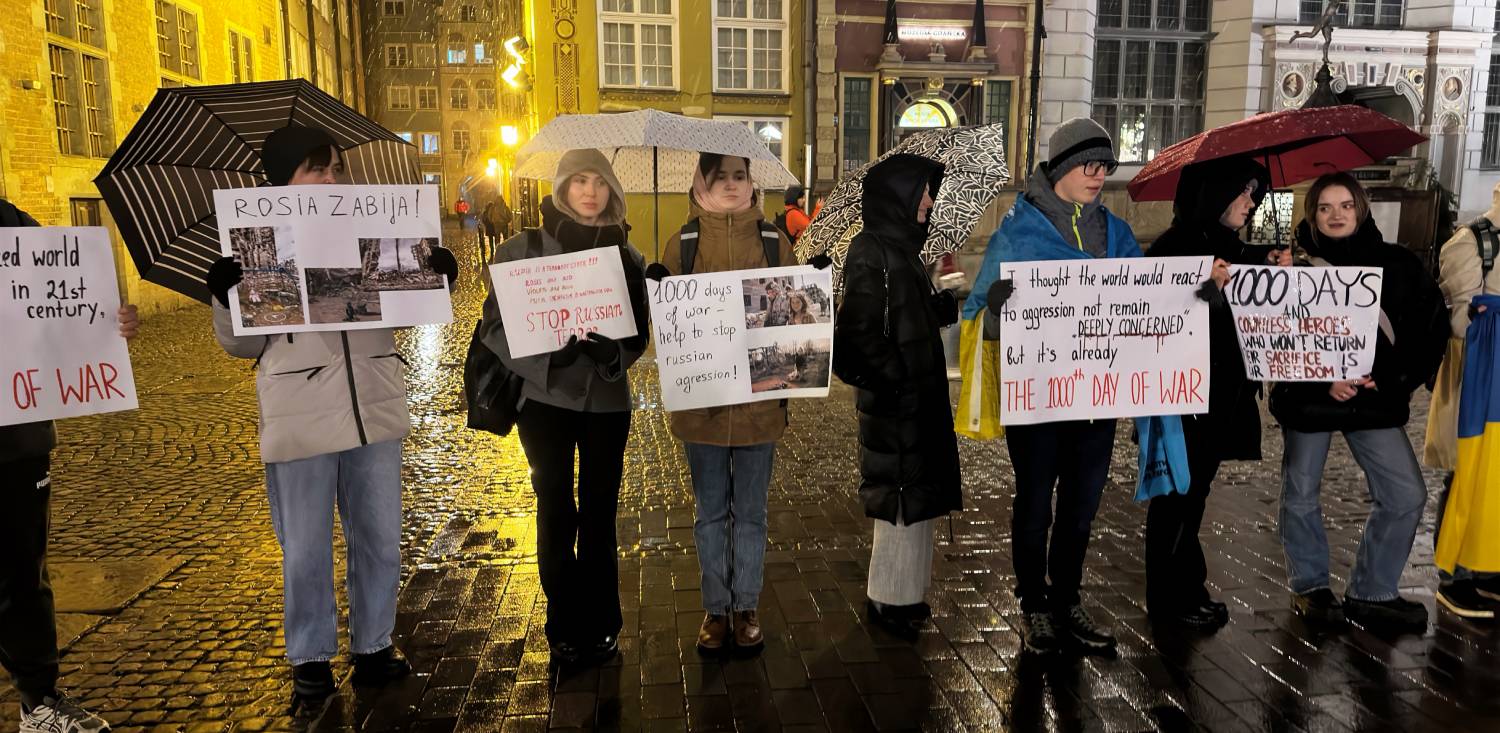 Manifestacja społeczności ukraińskiej w Gdańsku 19.11.2024 r. (fot. Radio Gdańsk/Oskar Bąk)