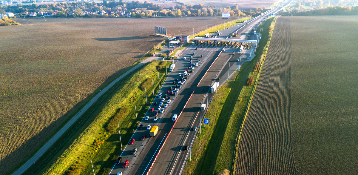 Bramki na autostradzie A1 w Rusocinie (fot. KFP/Daniel Słoboda)