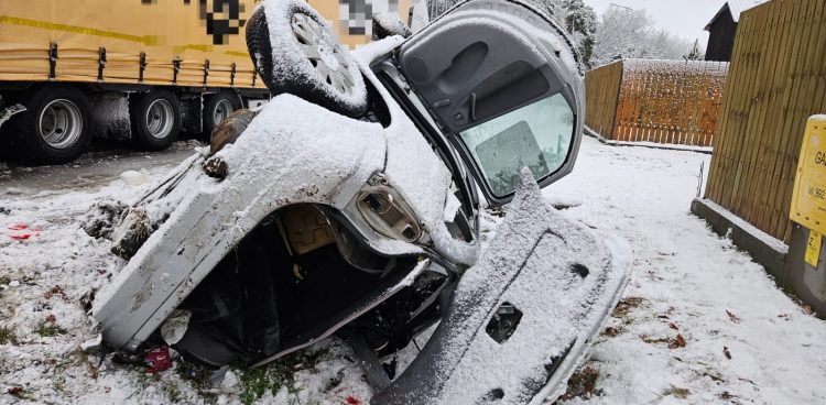 Miejsce wypadku (fot. KP PSP w Człuchowie)