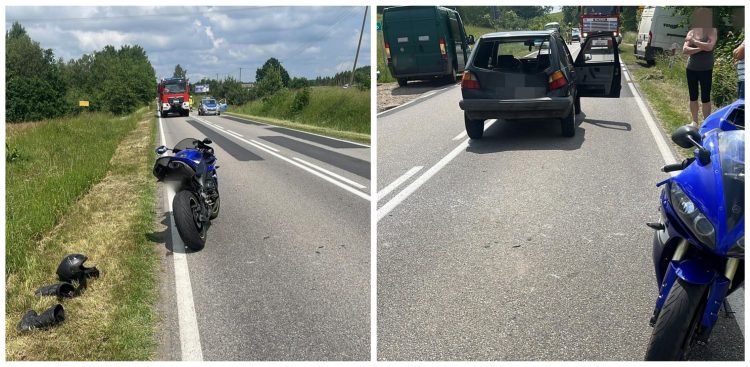 Miejsce wypadku na trasie Bytów-Miastko (fot. KPP Bytów)