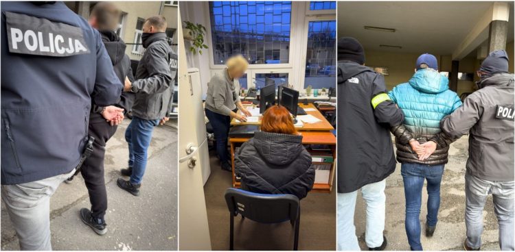Zatrzymano urzędniczkę i obcokrajowców, którzy pośredniczyli w przekazywaniu pieniędzy (fot. Pomorska Policja)