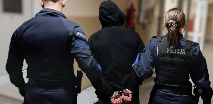 Policjanci zatrzymali mężczyznę podejrzanego o podpalenie krzyża przy ul. Góralskiej w Gdańsku (fot. KMP Gdańsk)