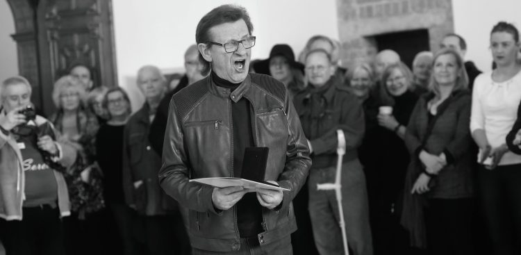 Gdańsk, Ratusz Głównego Miasta. Wernisaż wystawy "Nikt nam nie zabierze młodości. Narodziny bigbitu". Nz. Ryszard Poznakowski 24.03.2019 r. (fot. Maciej Kosycarz / KFP)