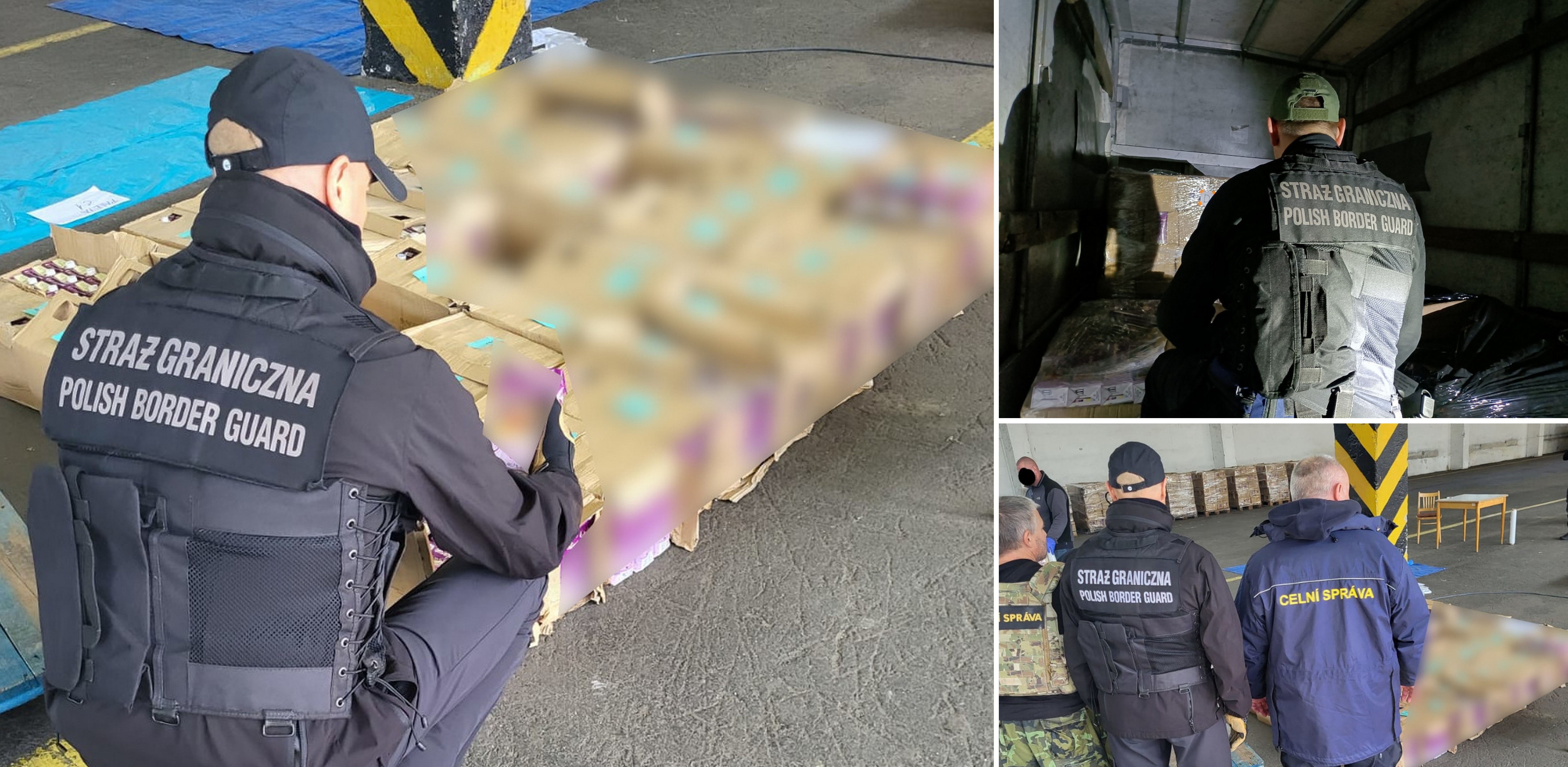 Substancja była ukryta w kartonach z markowym winem (Fot. MOSG)