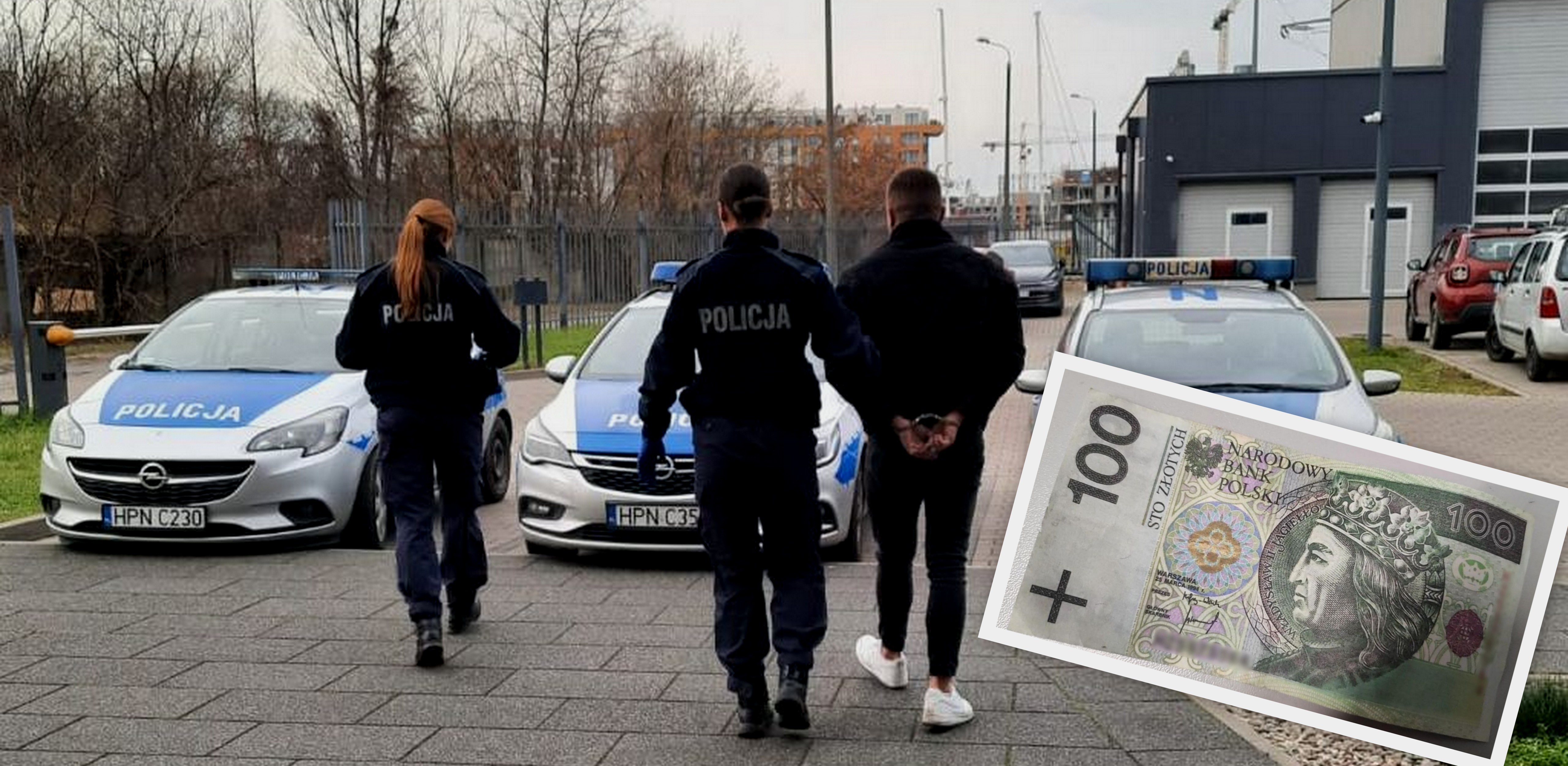 23-latek zatrzymany za płacenie fałszywymi pieniędzmi (fot. KMP w Gdańsku)