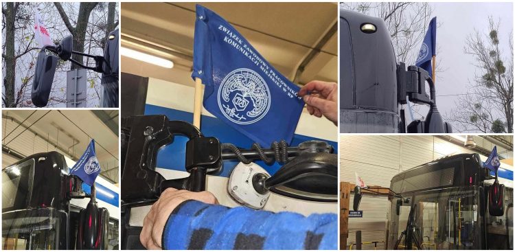 Flagi na gdyńskich autobusach (fot. słuchacz Radia Gdańsk)