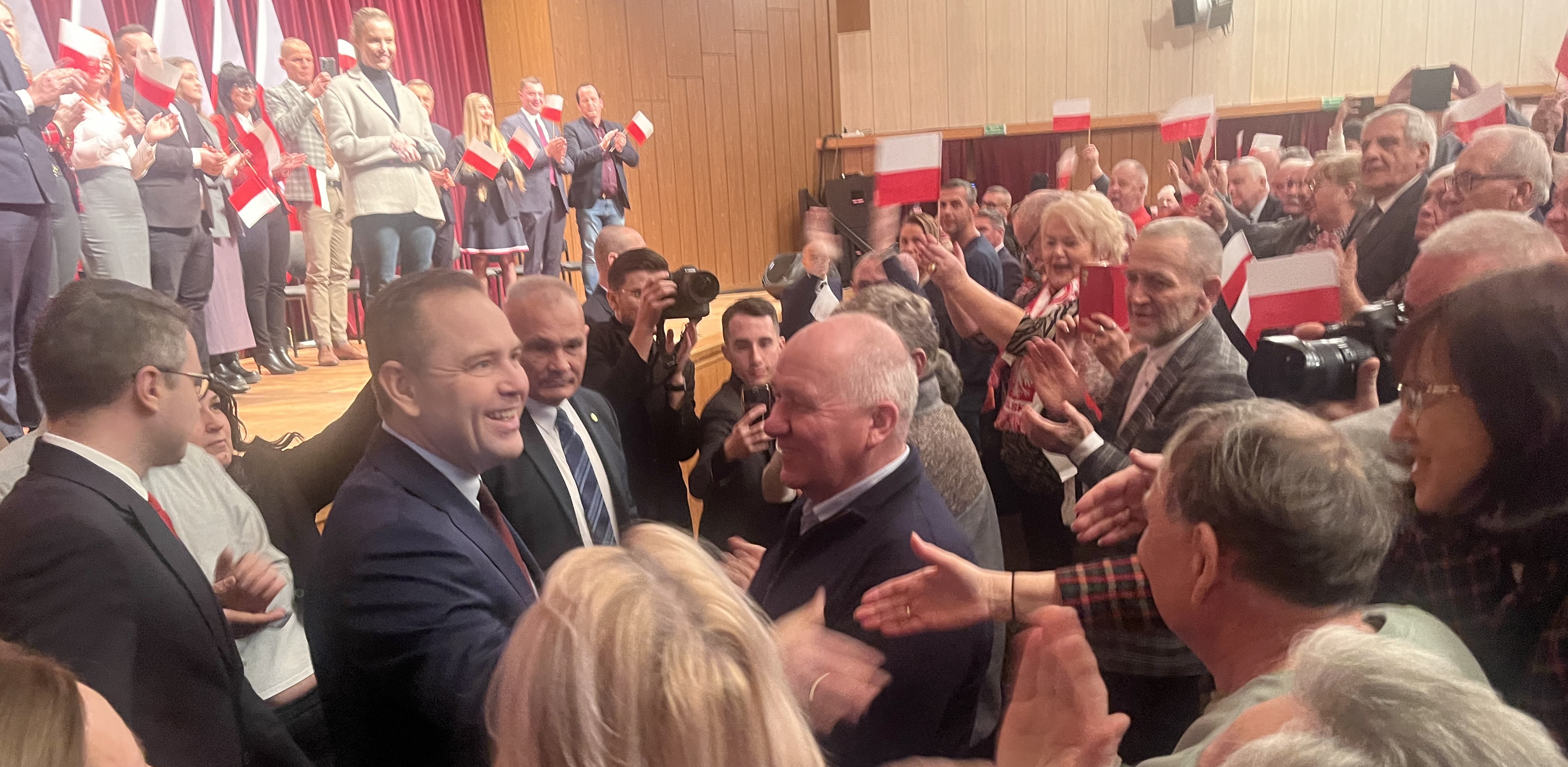 Karol Nawrocki na spotkaniu z mieszkańcami Słupska (fot. Radio Gdańsk/Joanna Merecka-Łotysz)