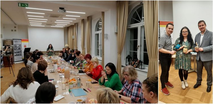 Warsztaty z Karoliną Wiejak, instruktorką terapii holistycznej. Po prawej: Karolina Wiejak, Mateusz Czerwiński, Tomasz Agejczyk (fot. Karolina Wiejak)