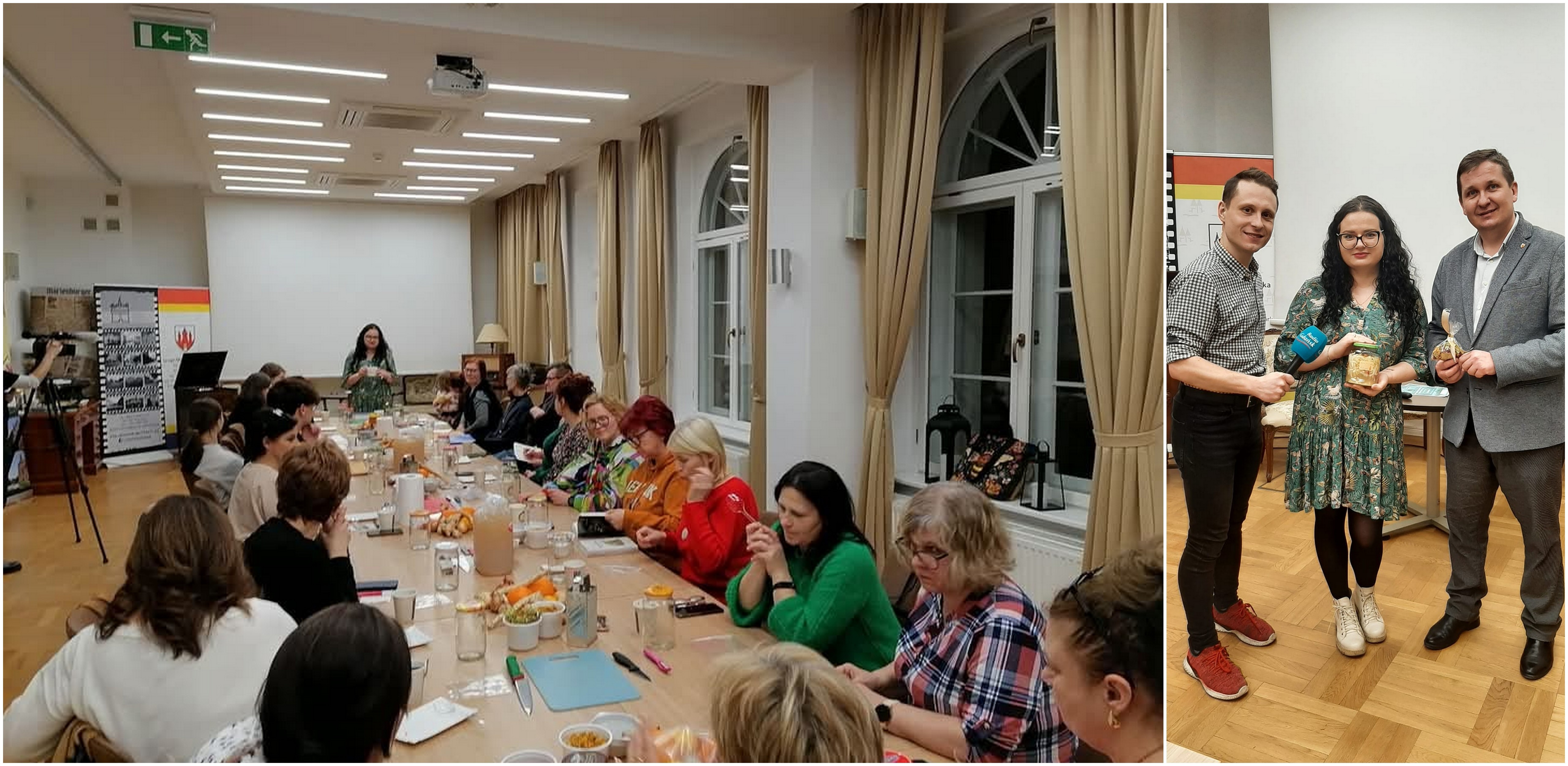 Warsztaty z Karoliną Wiejak, instruktorką terapii holistycznej. Po prawej: Karolina Wiejak, Mateusz Czerwiński, Tomasz Agejczyk (fot. Karolina Wiejak)