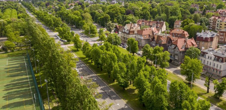 Al. Lipowa, widok z drona (fot. Łukasz Ogrodziński/Jerzy Pinkas/gdansk.pl)