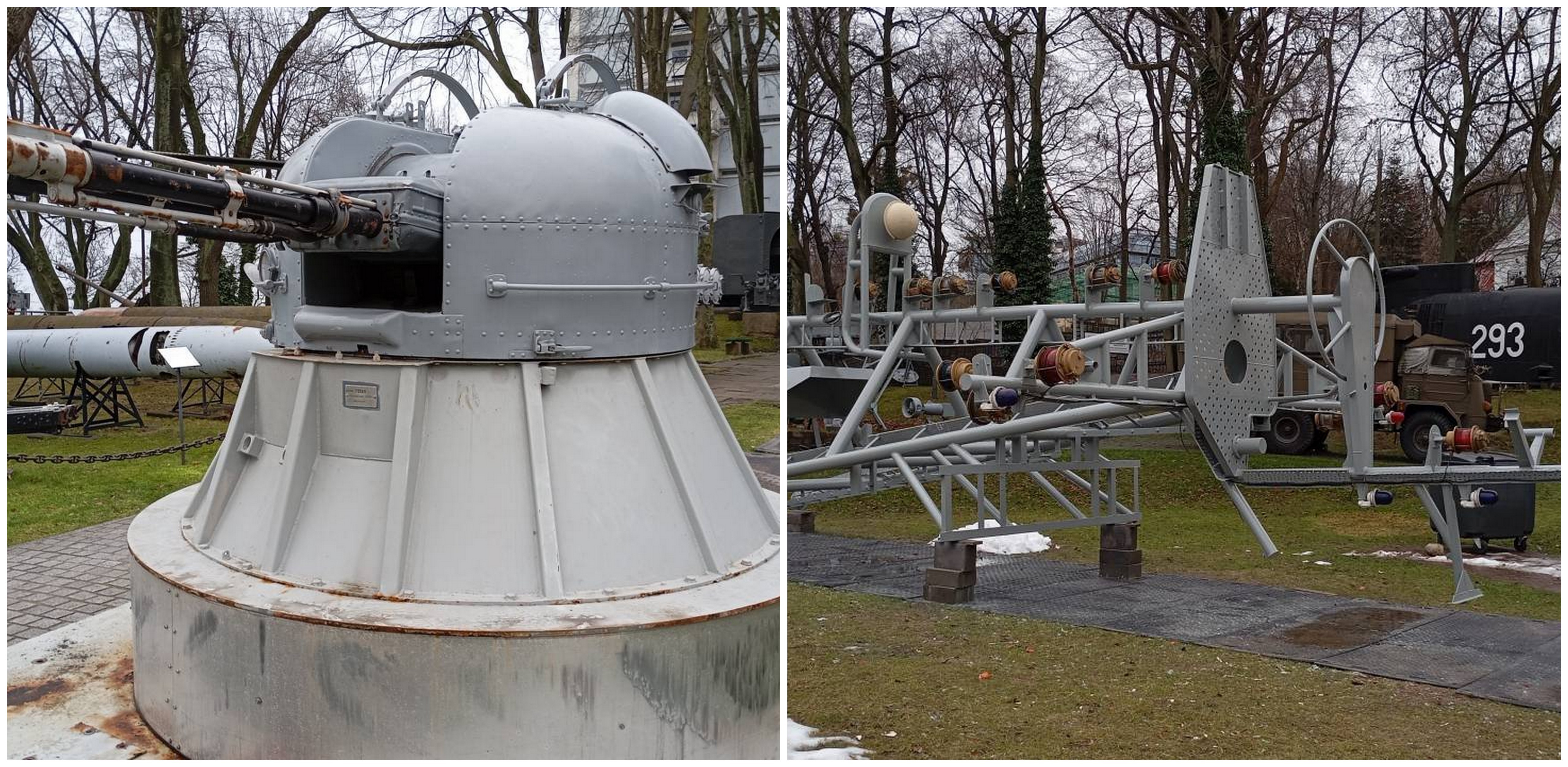 Armata AK-230 i maszt główny z ORP „Mewa” (fot. Muzeum Marynarki Wojennej)