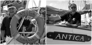 Kpt. Jerzy Wąsowicz w dniu wypłynięcia jachtem "Antica" w rejs śladami Polaków wokół Atlantyku (fot. Wojtek Jakubowski /KFP)