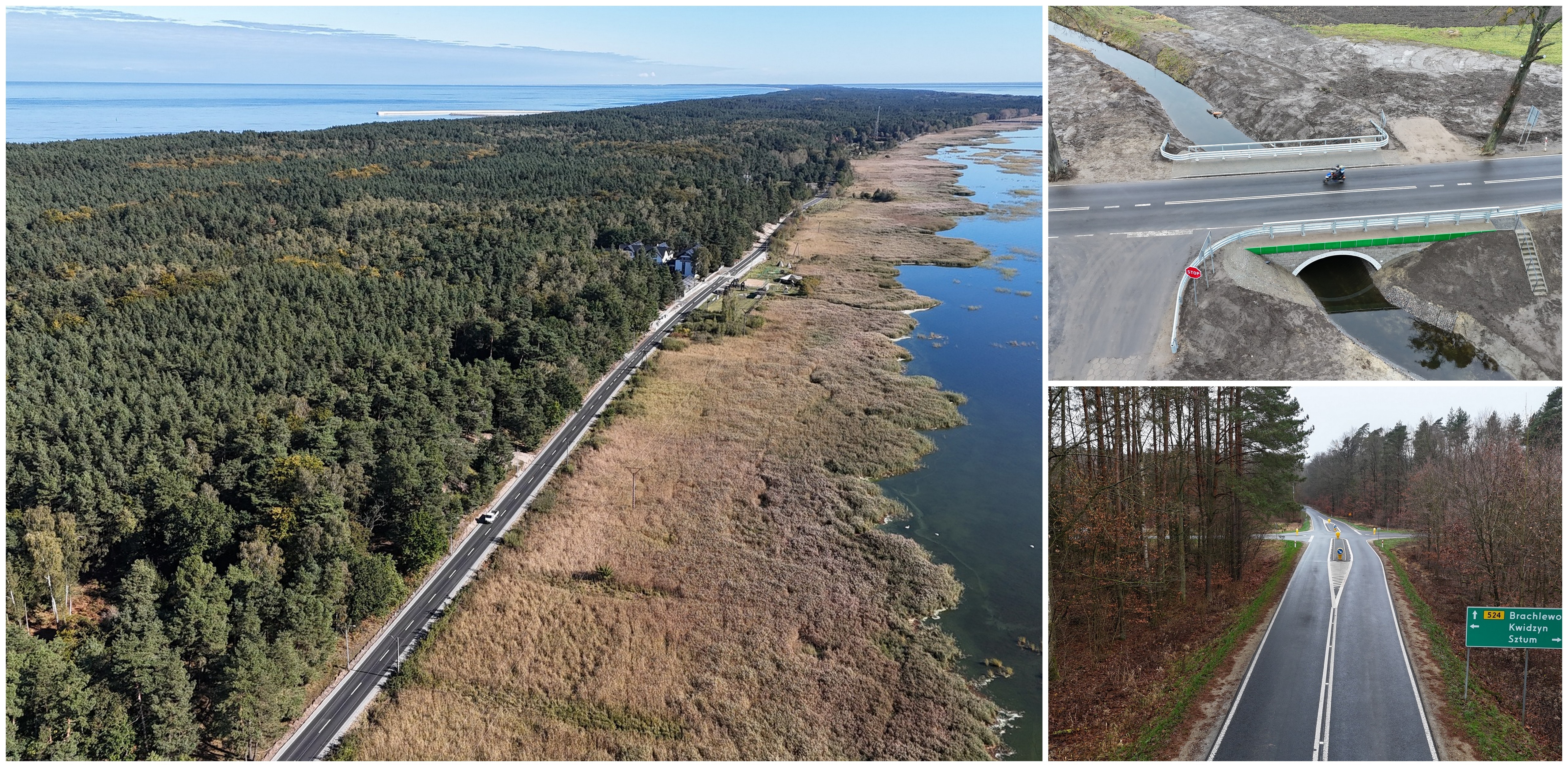 Niektóre z inwestycji oddanych w ostatnim czasie przez Zarząd Dróg Wojewódzkich w Gdańsku (fot. Facebook/Zarząd Dróg Wojewódzkich w Gdańsku)