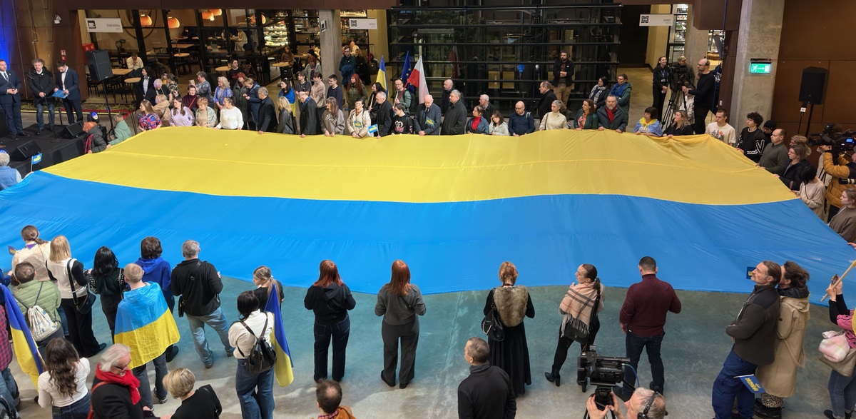 W Gdańsku odbył się wiec poparcia Ukrainy (fot. Radio Gdańsk/Oskar Bąk)