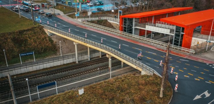 Naprawa wiaduktu na węźle Karwiny prowadzona będzie przez trzy weekendy (fot. Marcin Mielewski/ZDiZ Gdynia)