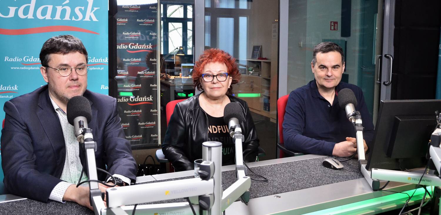 Od lewej: Piotr Beniuszys, Ryszarda Wojciechowska, Krzysztof Katka (fot. Radio Gdańsk/Piotr Puchalski)