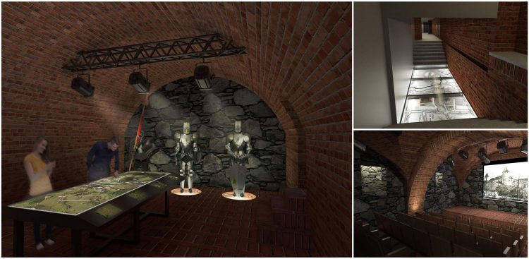 Wizualizacja piwnic Zamku Bytowskiego (oprac. UM Bytów)