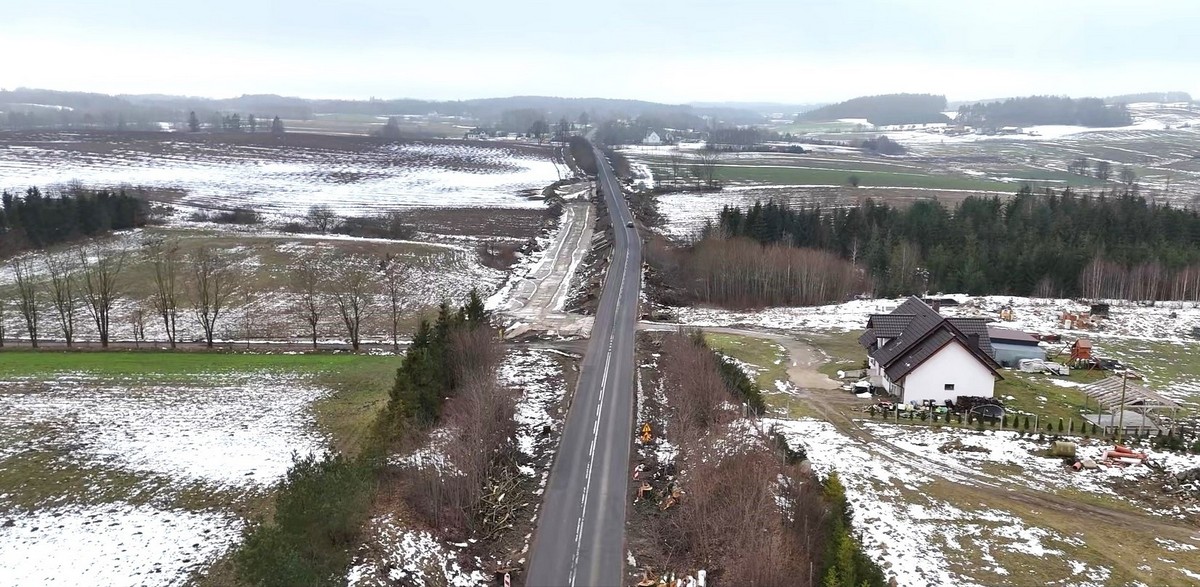 Droga wojewódzka 221 w trakcie prac budowlanych (fot. Zarząd Dróg Wojewódzkichw Gdańsku)
