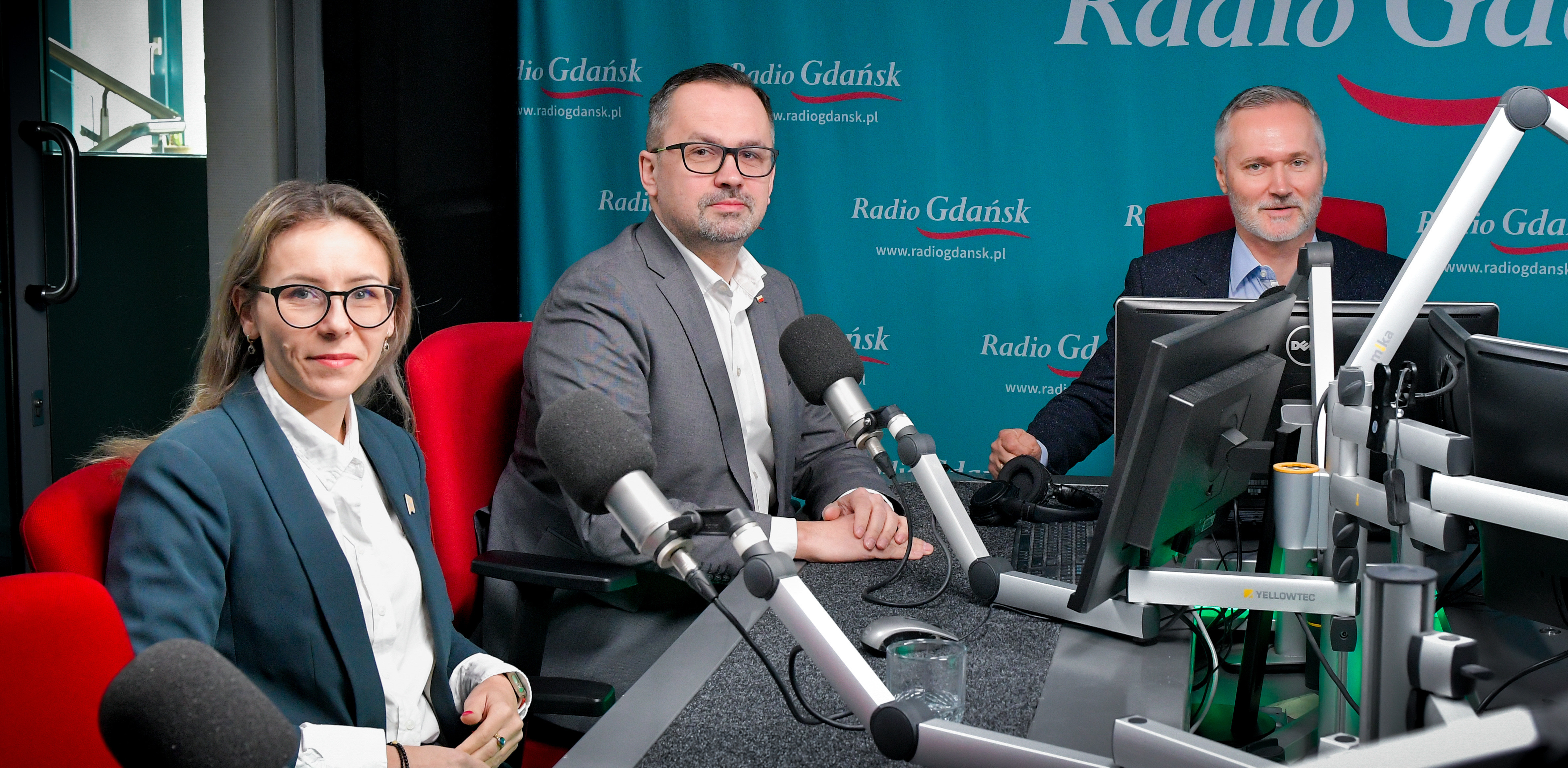 Agnieszka Buczyńska, Marcin Horała i Jarosław Wałęsa (fot. Radio Gdańsk/Pola Malańska)