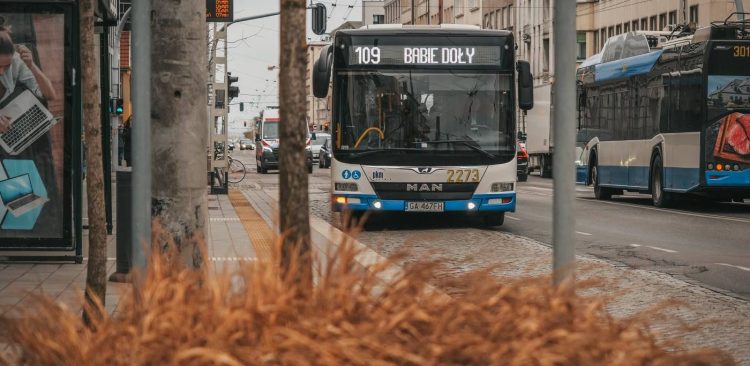 Pojazdy komunikacji miejskiej na ul. 10 Lutego w Gdyni (fot. Marcin Mielewski/gdynia.pl)