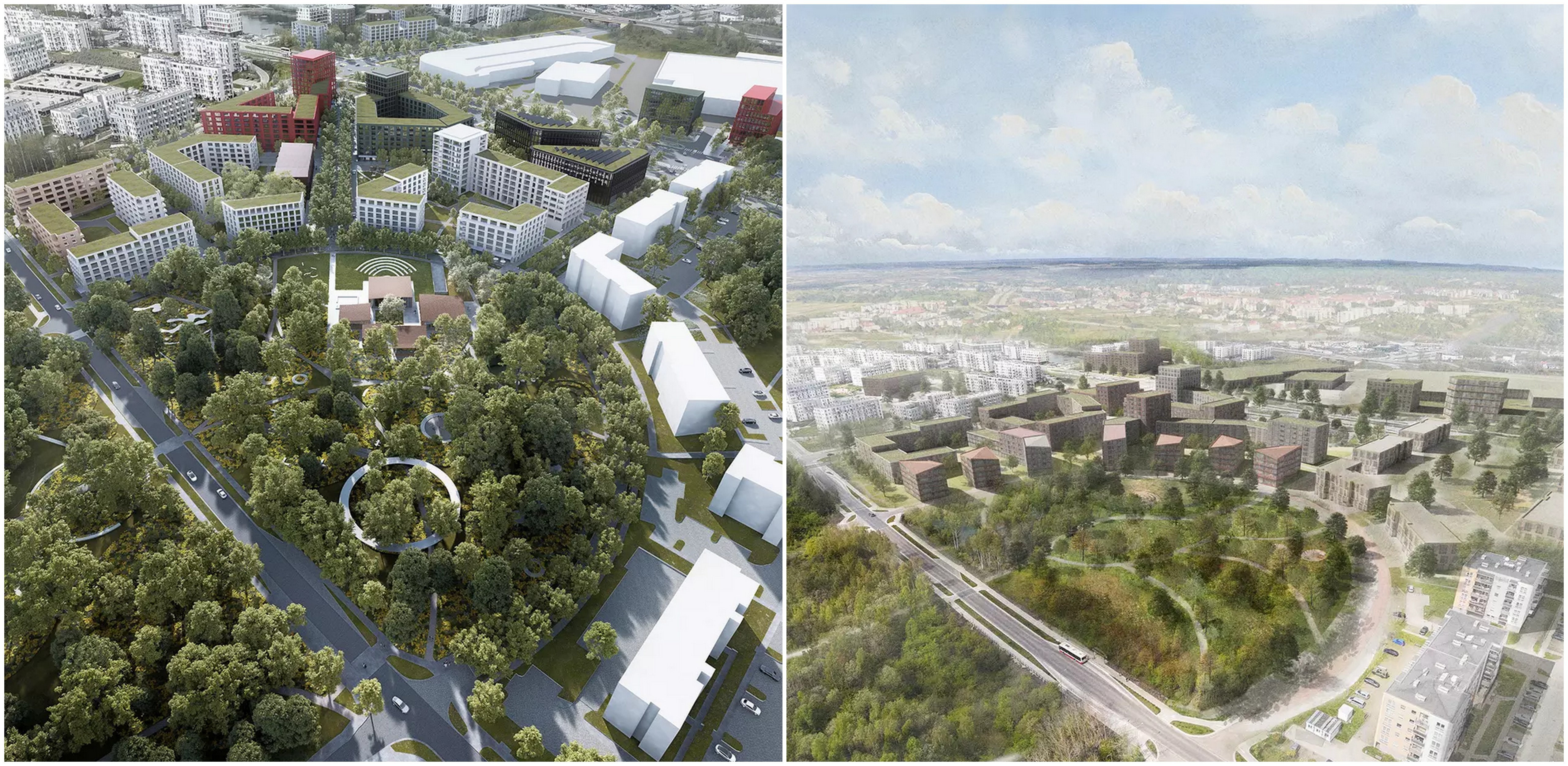 Prace wyróżnione w konkursie na koncepcję Centrum Południe w Gdańsku (graf. X86 Architekci Tomasz Małachowicz/Michał Strupiński, Ada Jaśkowiec, Kinga Murawska, Zuzanna Sekuła)