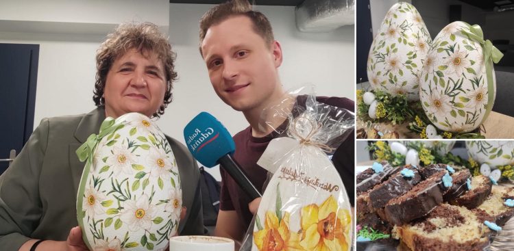 Na zdjęciu głównym nasz dziennikarz Mateusz Czerwiński rozmawia z przewodniczącą KGW "Chochla i Warząchew" w Sztutowie Aliną Niedzielską (Fot. Radio Gdańsk)