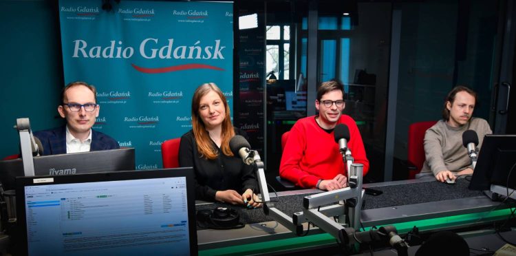 Od lewej: Jakub Ubych, Natalia Kłopotek-Główczewska, Marek Dudziński, Łukasz Piesiewicz (fot. Radio Gdańsk/Pola Malańska)