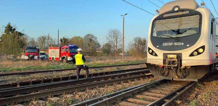 Wypadek kolejowy w Malborku. Pociąg potrącił mężczyznę (fot. KPP w Malborku)