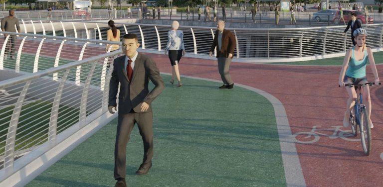 Wizualizacja zespołu kładek, które powstaną na Zaspie (graf. Dyrekcja Rozbudowy Miasta Gdańska)