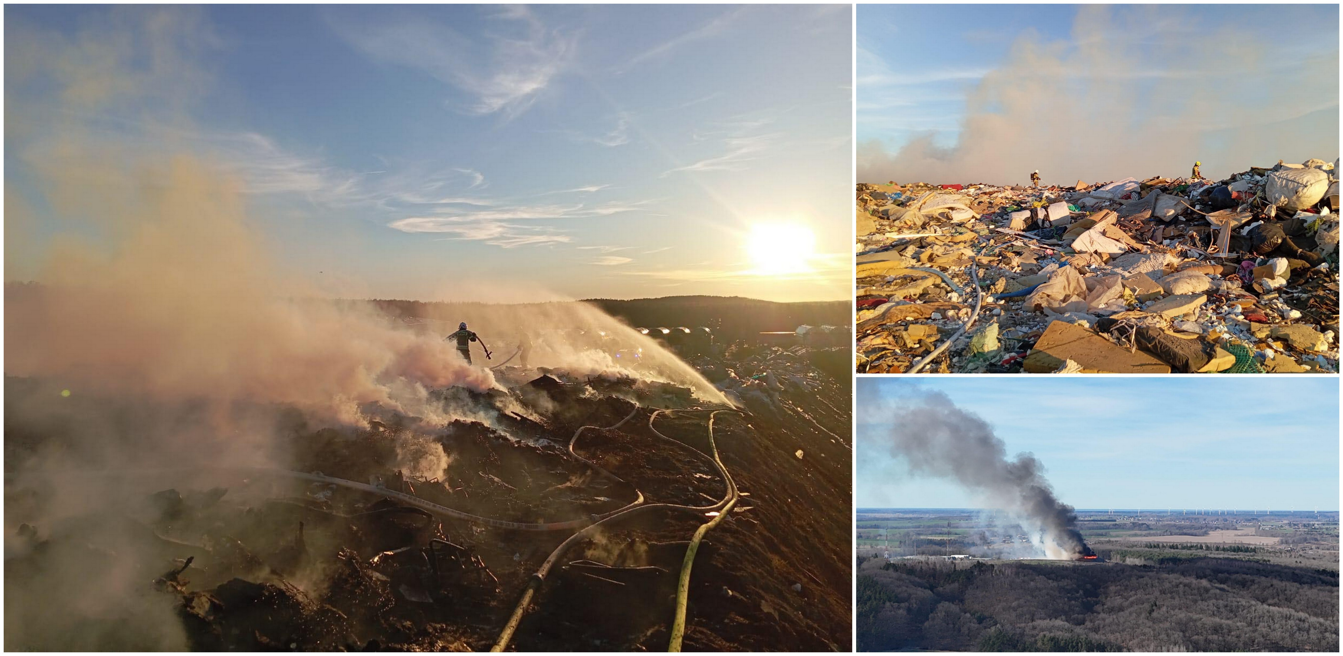 Pożar na wysypisku odpadów w Czarnówku (PSP w Lęborku/remiza.pl)