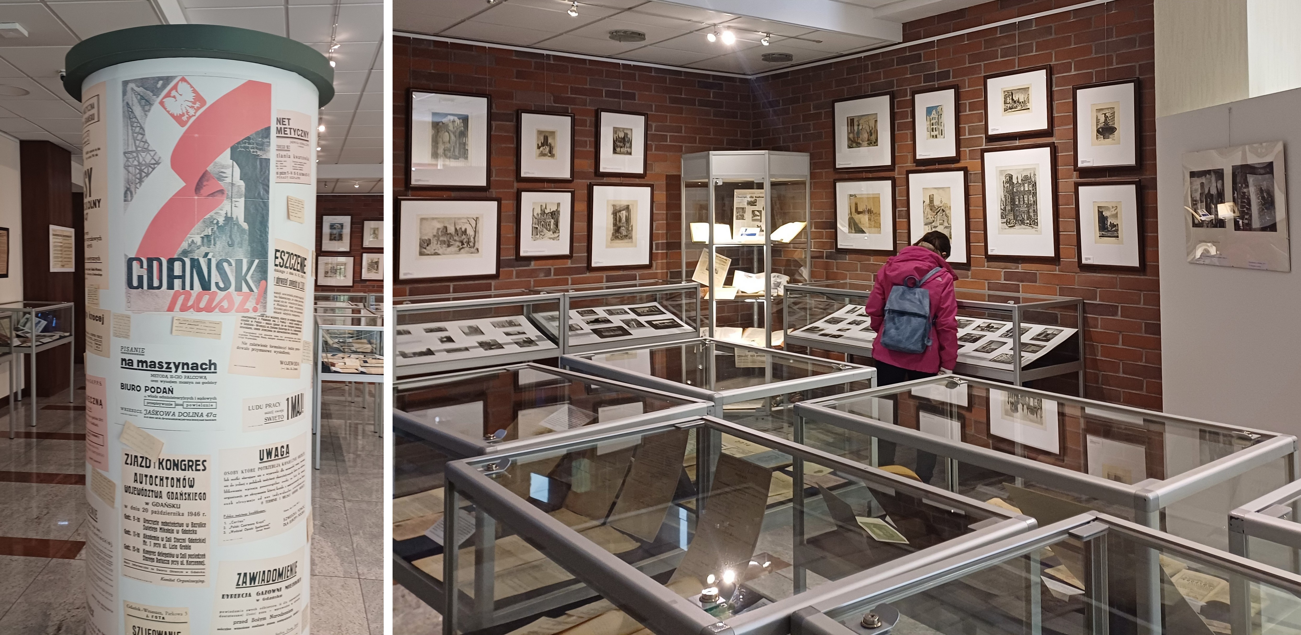 Na wystawie "Gdańsk, nie Danzig" prezentowane są oryginalne fotografie, plakaty, ulotki i inne materiały, przybliżające pierwsze chwile po zdobyciu miasta przez Armię Czerwoną w w 1945 roku (Fot. Radio Gdańsk/Marzena Bakowska)