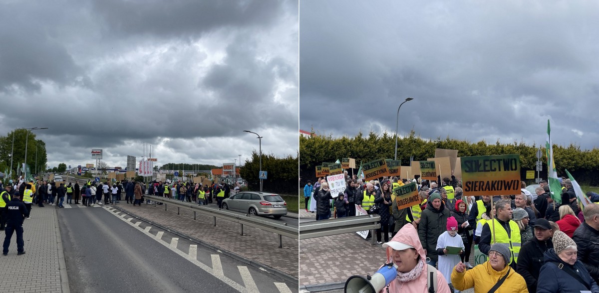 Mieszkańcy gminy Kobylnica protestowali przeciwko poszerzeniu granic Słupska (fot. Grzegorz Łotysz)