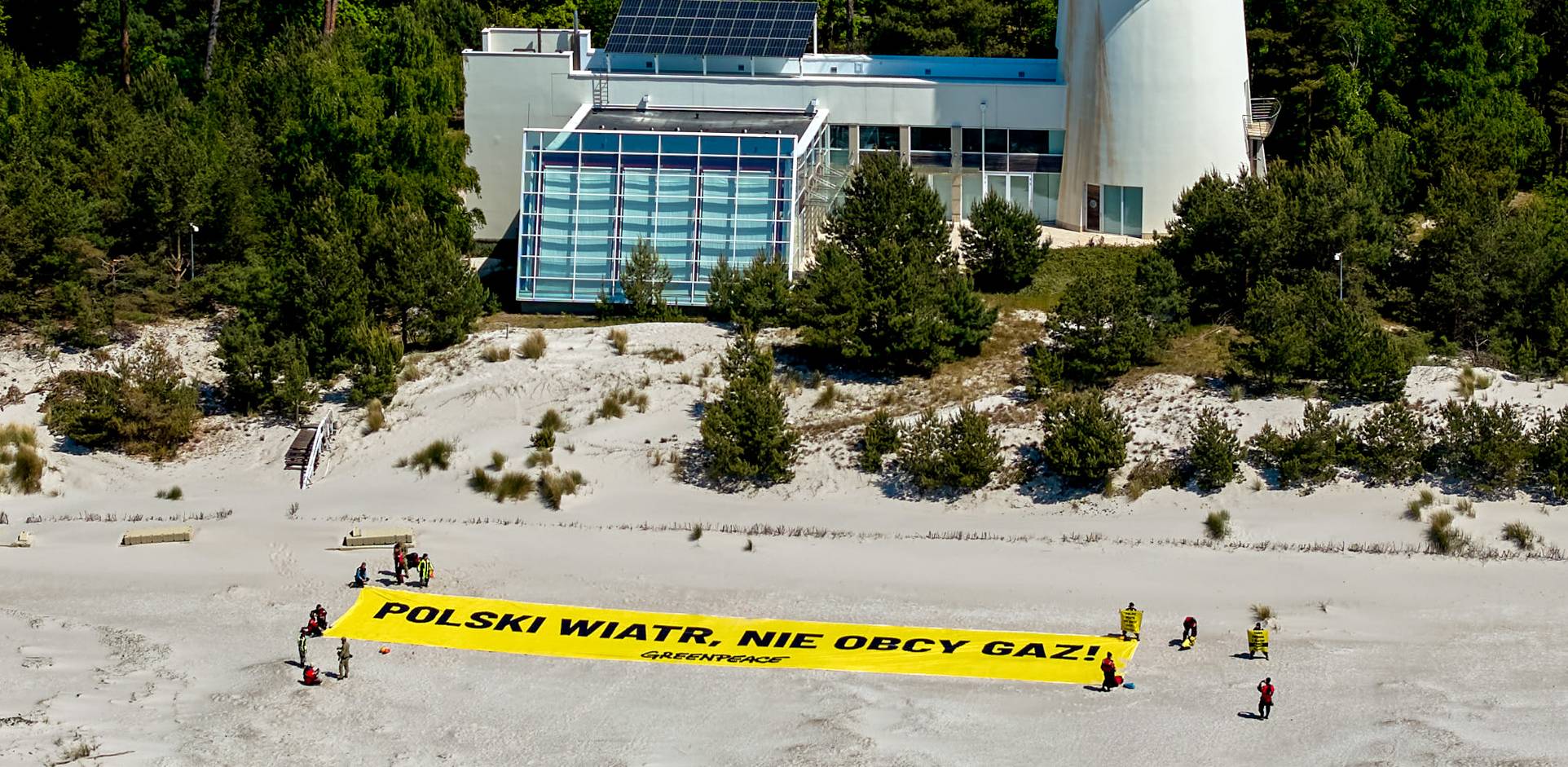 Baner Greenpeace w Juracie - 27.05.2025 r. (fot. Greenpeace Polska)
