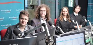 Oskar Stabno, Jakub Goran, Natalia Budzisz i Wiktor Grydyk (fot. Radio Gdańsk/Adrian Kasprzycki)