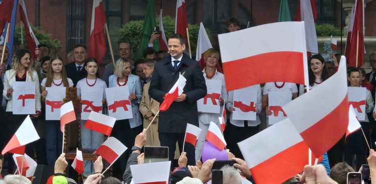 Wiec poparcia Rafała Trzaskowskiego w Chojnicach - 30.05.2025 r. (fot. Radio Gdańsk/Marcin Pacyno)