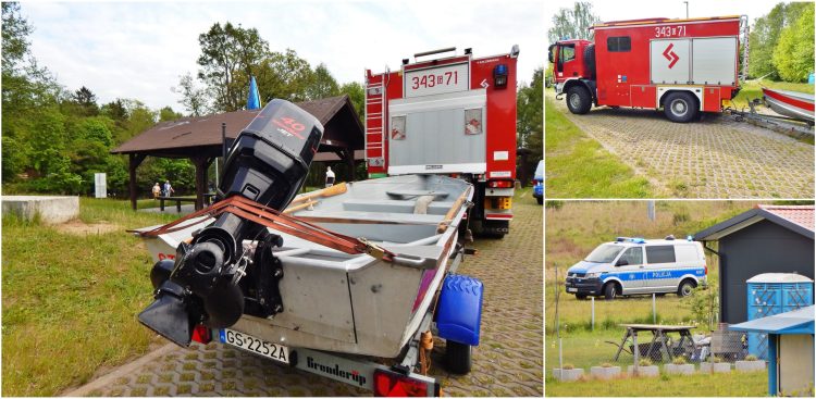 Znaleziono ciało w wodzie przy przystani kajakarskiej w Ustce - 27.05.2025 r. (fot. M. Jasłowski)