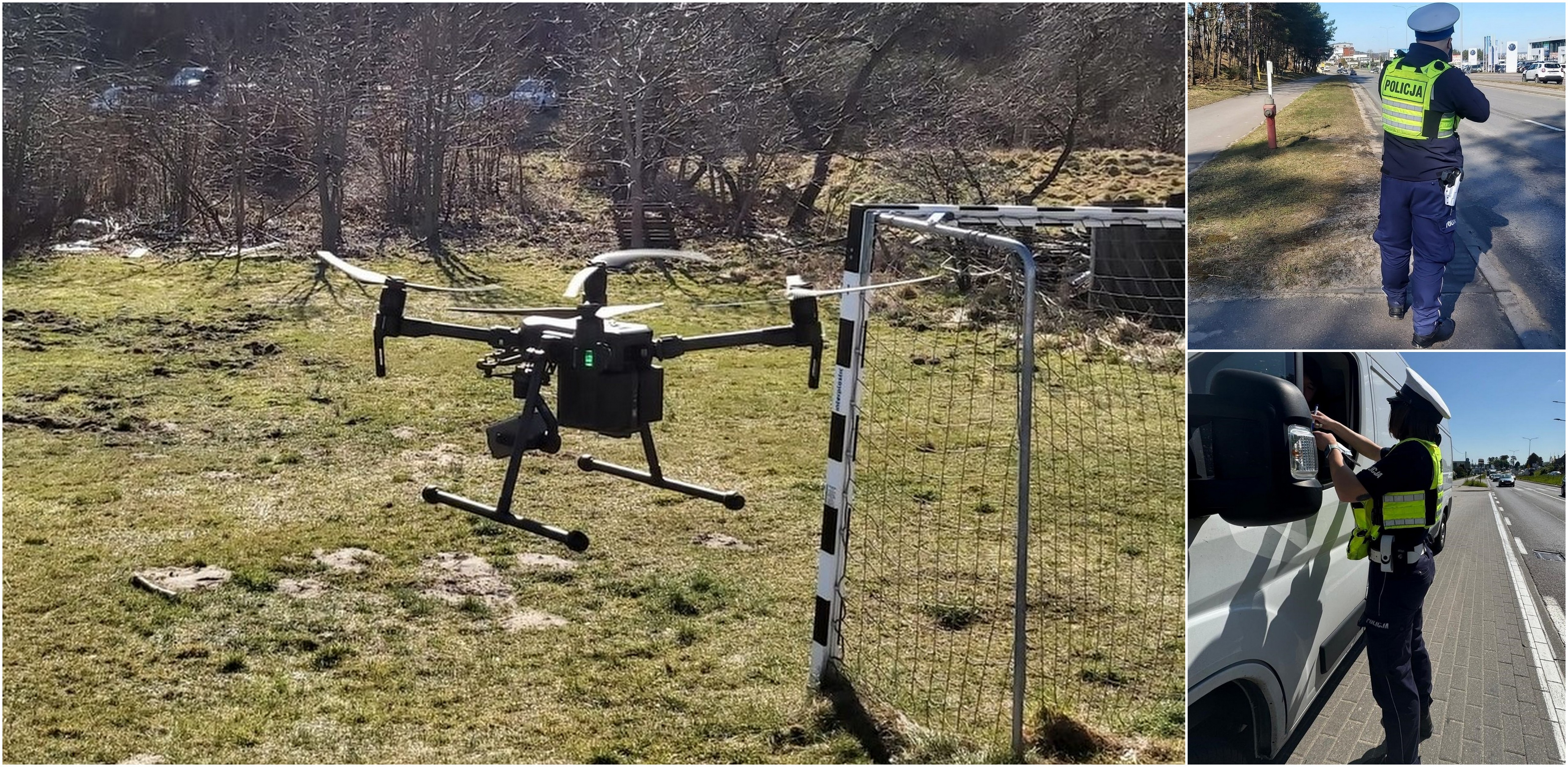 Funkcjonariusze wykorzystali w trakcie działań policyjnego drona. (fot. KMP Gdynia)