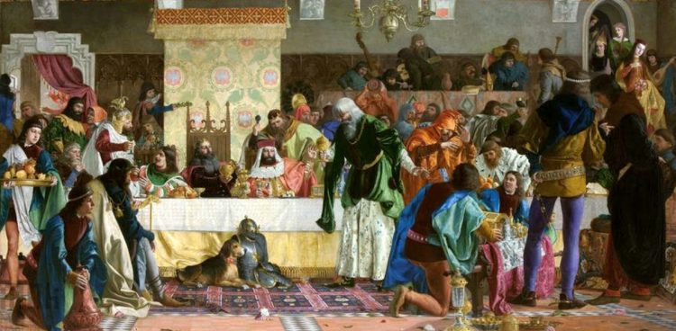 Obraz Bronisława Abramowicza "Uczta u Wierzynka" (fot. Wikimedia Commons)