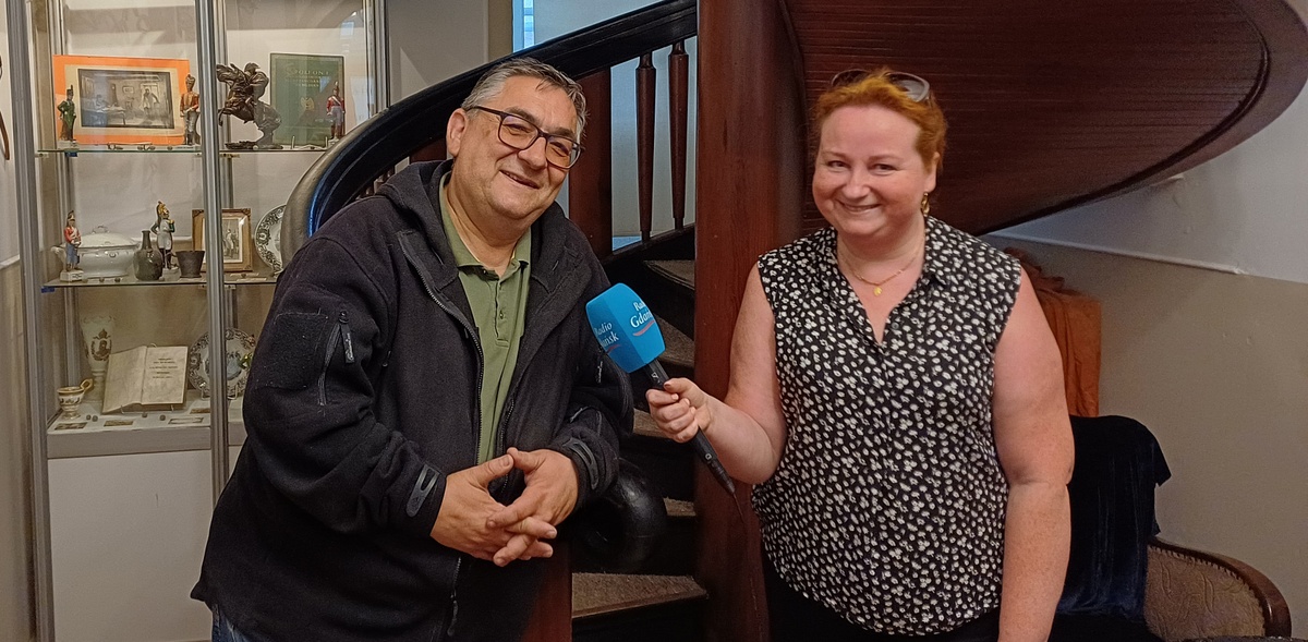 Piotr Mazurek, rezes Towarzystwa Przyjaciół Gdańska i red. Marzena Bakowska (fot. Mirosław Domański/Strefa Historyczna Wolne Miasto Gdańsk)