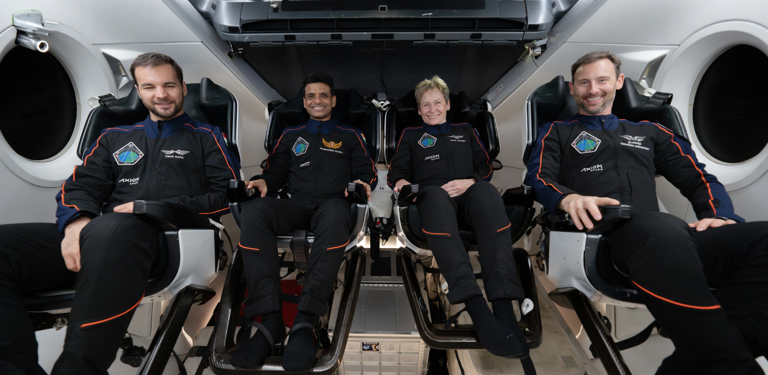 Załoga misji Axiom-4 (fot. Polska Agencja Kosmiczna)